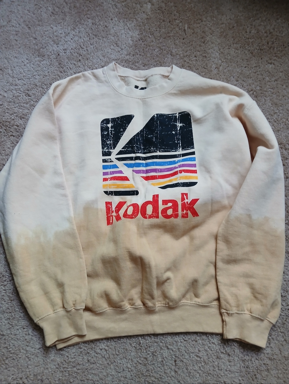 Kodak Logo Yellow Ombre Crewneck Sweatshirt